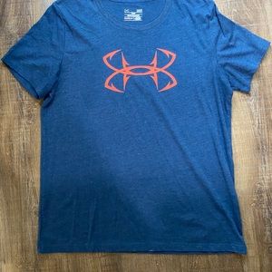 Blue and coral UA top